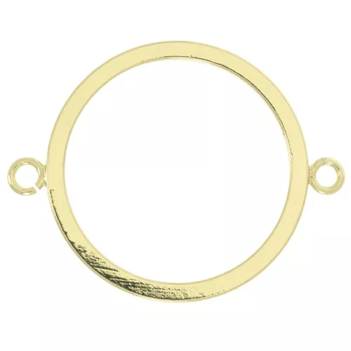 Entrepieza círculo hueco 2 anillas abierta 32x25 mm - Dorado x1
