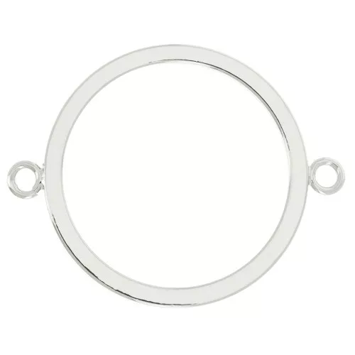 Entrepieza círculo hueco 2 anillas abierta 32x25 mm - Rodiado x1