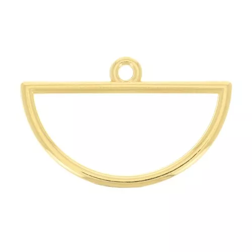 Colgante demi-círculo hueco 18.5x30 mm - Dorado à l'or fin x1