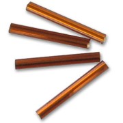 Cuentas de Rocalla Preciosa, tubos de 20 mm, color «Smoked Topaz Silver Lined», 20 g