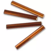 Cuentas de Rocalla Preciosa, tubos de 20 mm, color «Smoked Topaz Silver Lined», 20 g