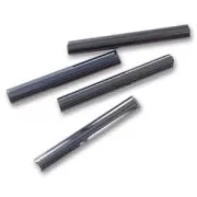 Cuentas de Rocalla Preciosa, tubos de 20 mm, color Jet Hematite, 20 g