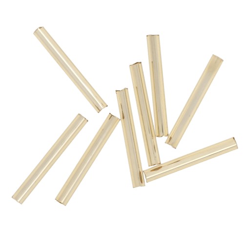 Preciosa Tubos de cuentas Rocalla 20 mm Oro Plata Forrado x20g