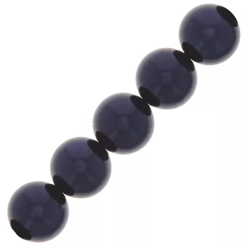 Cuentas nacaradas Preciosa Round Pearl Maxima - 12 mm Pearl Effect Dark Blue x6