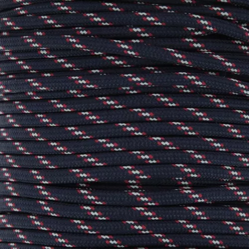 Cuerda trenzada 5 mm - Azul oscuro - Rojo x1m