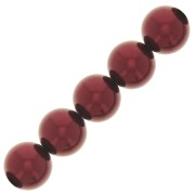 Cuentas nacaradas Preciosa Round Pearl Maxima - 12 mm Pearl Effect Bordeaux x6