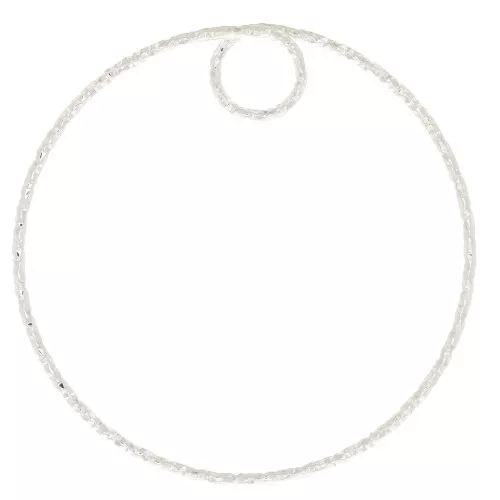 Colgante círculo diamantado 35 mm - Chapado en plata fina x1