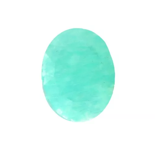 Cabuchón ovalado facetado 8x6 mm Amazonite x1