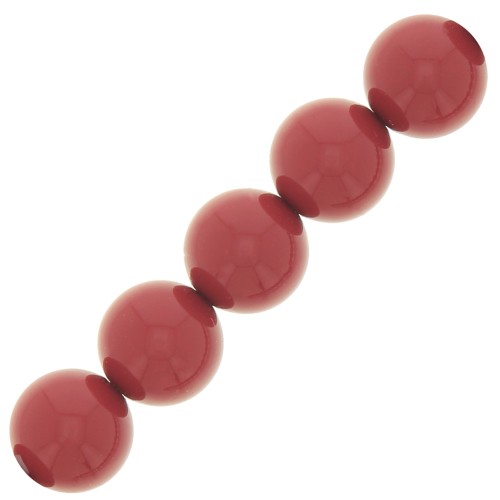 Cuentas nacaradas Preciosa Round Pearl Maxima - 12 mm Cranberry x6