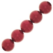 Cuentas nacaradas Preciosa Round Pearl Maxima - 12 mm Pearl Effect Red x6