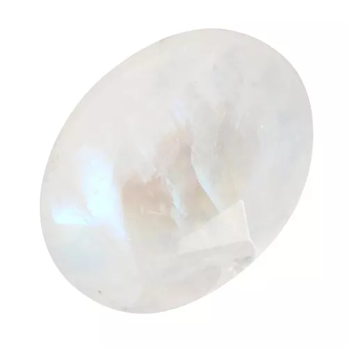 Cabuchón ovalado facetado 8x6 mm Piedra de luna x1