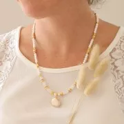 Cuentas arandelas facetadas - Heishi de piedra gema 5x2 mm - Piedra de luna x20