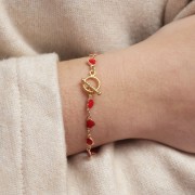 Cierre de aro y barrita espiral 10 mm Dorado con oro fino x1