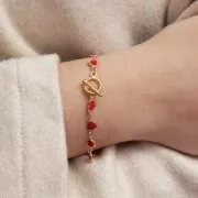 Cierre de aro y barrita espiral 10 mm Dorado con oro fino x1