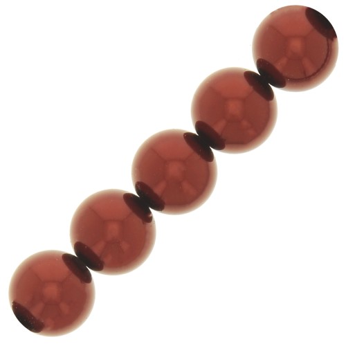 Cuentas nacaradas Preciosa Round Pearl Maxima - 10 mm Pearl Effect Dark Copper x5