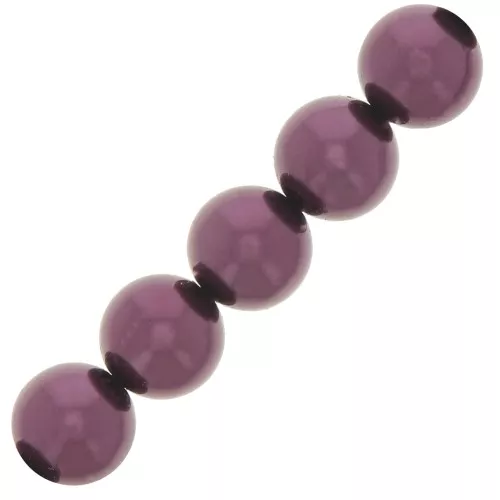 Cuentas nacaradas Preciosa Round Pearl Maxima - 10 mm Pearl Effect Light Burgundy x5