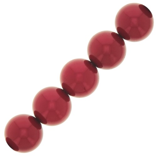 Cuentas nacaradas Preciosa Round Pearl Maxima - 10 mm Pearl Effect Red x5