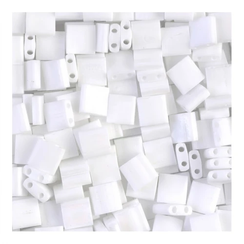 Miyuki Tila Beads 5x5x1.9 mm TL-0402FR - Mat White AB x10g