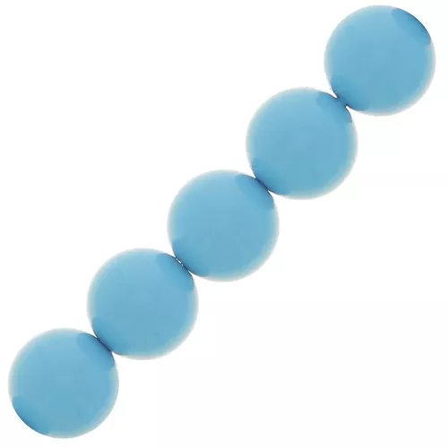 Cuentas nacaradas Preciosa Round Pearl Maxima - 10 mm Aqua Blue x5