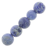 Cuentas redondas de 4 mm de piedra preciosa - Lapis Lazuli efecto esmerilado x20