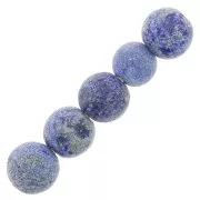Cuentas redondas de 4 mm de piedra preciosa - Lapis Lazuli efecto esmerilado x20