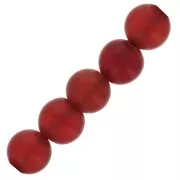 Cuentas redondas 3mm piedra gema teñida 3 mm - Esmerilado Efecto - Rojo