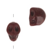 Cuenta plana de calavera 8x6 mm imitación Howlite teintée - Marron x1|raw }}