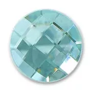 Cabuchón facetado vidrio 14 mm Aquamarine x1