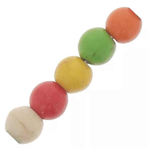 Cuentas redondas 8 mm imitación Howlite - Multicolore x36cm