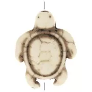 Cuenta tortuga 18x14 mm imitación Howlite tintada - Marfil x1