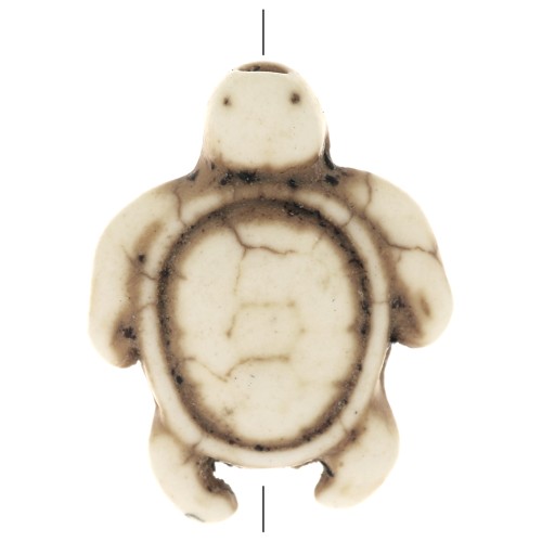 Cuenta tortuga 18x14 mm imitación Howlite tintada - Marfil x1