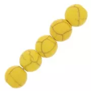 Cuentas redondas 4 mm imitación Howlite tintadas- Amarillo x30