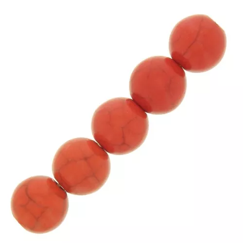 Cuentas redondas 4 mm imitación Howlite tintadas - Naranja x30