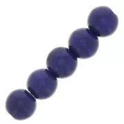 Cuentas redondas 4 mm imitación Howlite tintadas- Azul oscuro x30