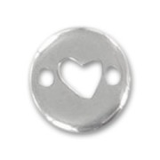 Dijes corazones 2 agujeros 12 mm plateado  x5|raw }}
