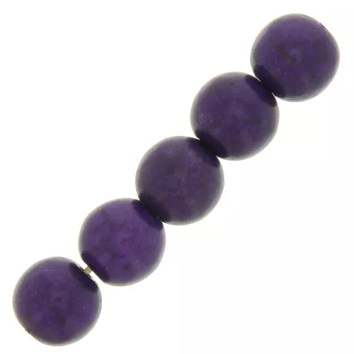 Cuentas redondas 6 mm imitación Howlite tintadas- Morado x20