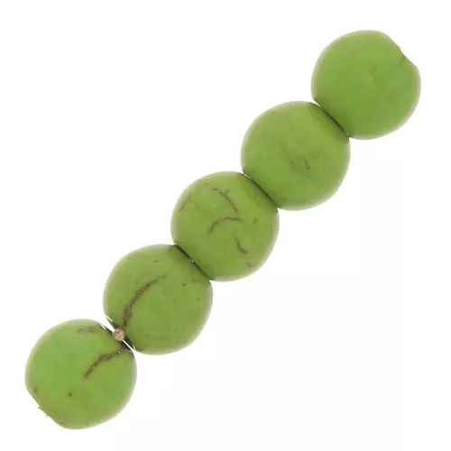 Cuentas redondas 6 mm imitación Howlite tintadas- Verde clair x20