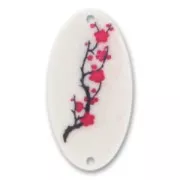 Entrepieza adorno Rosas 2 agujeros 58x31 mm Blanco x1