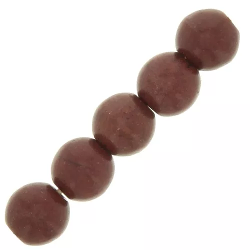 Cuentas redondas 6 mm imitación Howlite tintadas- Marrón x20
