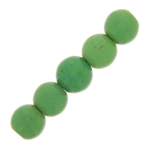 Cuentas redondas 10 mm imitación Howlite tintadas - Verde x10