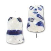 Panda de cerámica 19x12 mm Blanco/Azul x1|raw }}