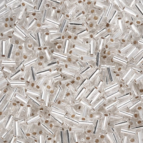 Bugles Miyuki 3 mm BGL1-0001 - Crystal Silver Lined x10g