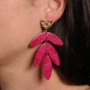 Pendientes con trasera mariposa 16 mm dorado con oro fino x2