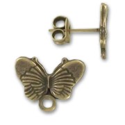 Pendientes con trasera mariposa 16 mm bronce x2|raw }}