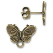Pendientes con trasera mariposa 16 mm bronce x2