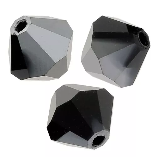 Tupis de Cristales de Preciosa 3 mm - MC Bead Rondell - Jet Hematite Half x30