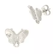 Pendientes con trasera mariposa 16 mm Rodiado x2