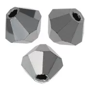 Tupis de Cristales de Preciosa 3 mm - MC Bead Rondell - Jet Light Hematite Full x3