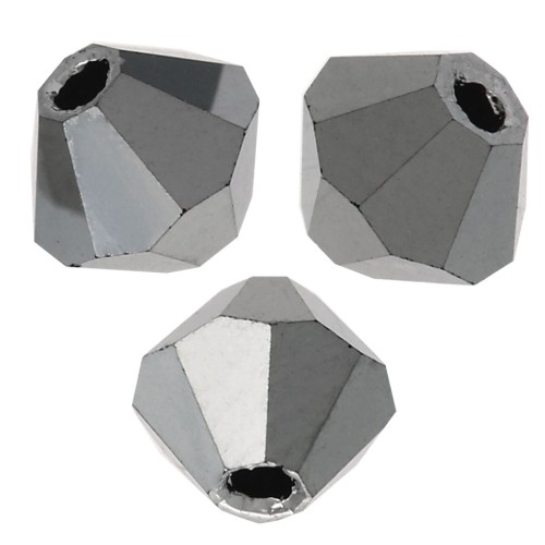 Tupis de Cristales de Preciosa 3 mm - MC Bead Rondell - Jet Light Hematite Full x3