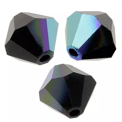 Tupis de Cristales de Preciosa 3 mm - MC Bead Rondell - Jet AB x30